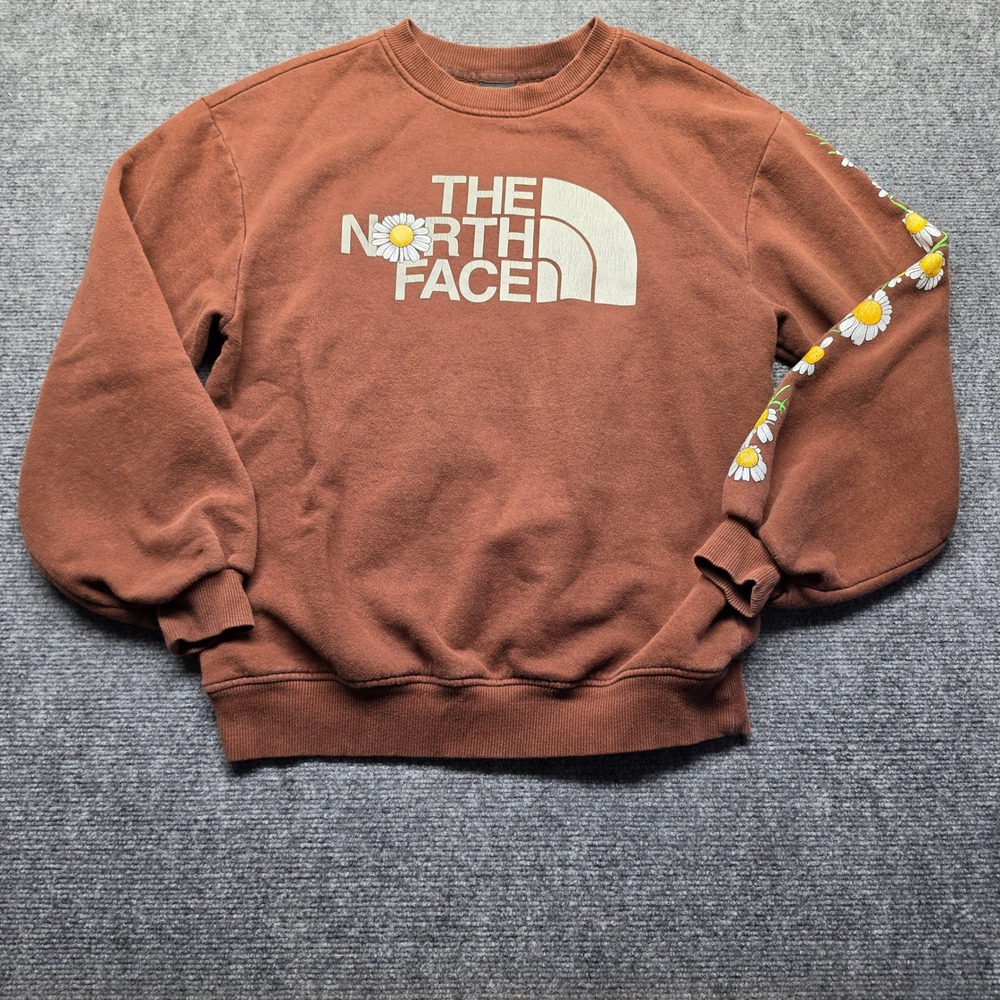 The North Face Womens Daisy Graphic Crewneck Sweatshirt Brown XS NF0A7UZ4